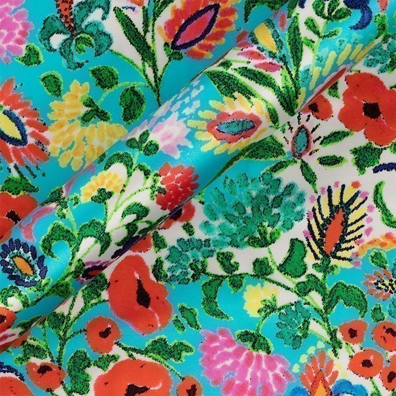 Silk Satin Fabric, Printed & Floral Satin