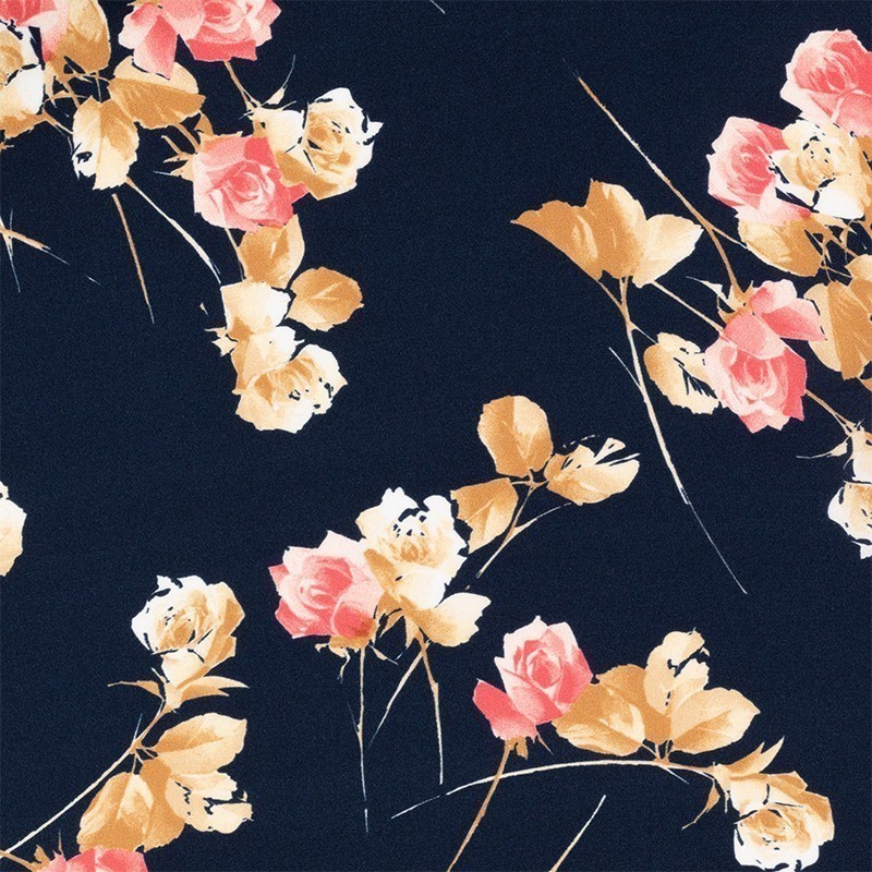 FLORAL PRINT ON SILK SATIN CREPE - Carnet Couture FW 2022-23