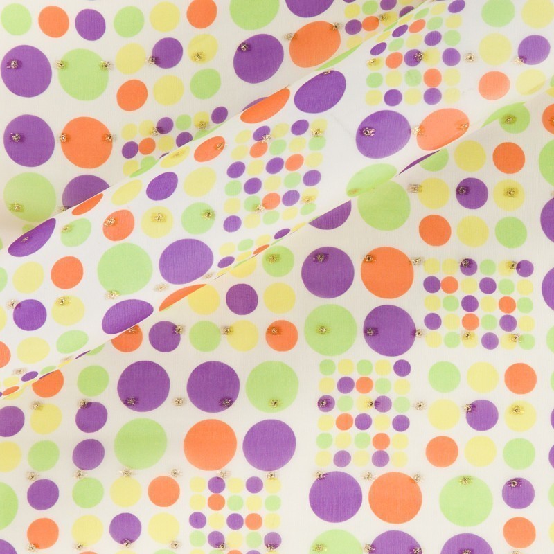 FABRIC WITH POLKA DOT PRINT ON SILK - Ungaro Première SS22 - U65351 - Carnet